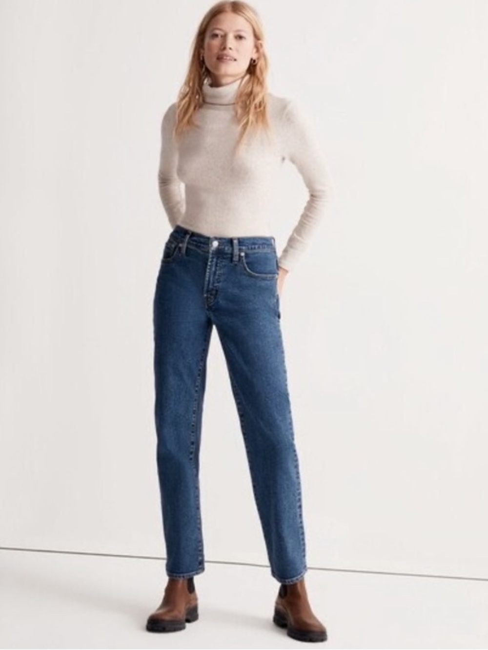 BOGO! Madewell The Perfect Vintage Straight Jean Bright Indigo Wash NH639 33